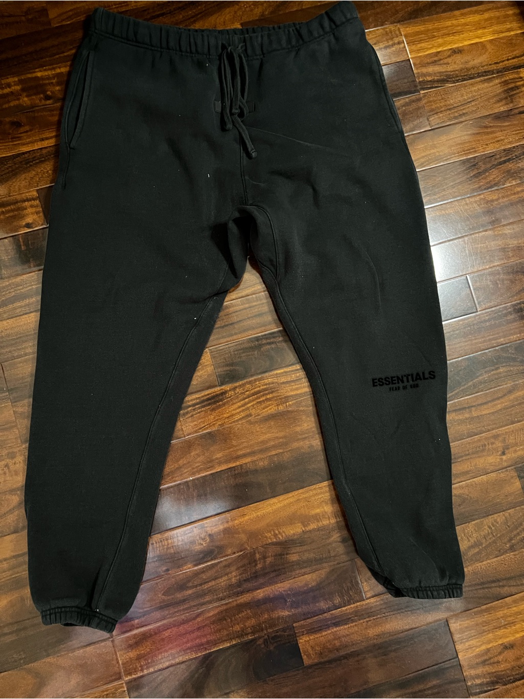 Essentials Men's Black Fleece Joggers With Subtle Logo